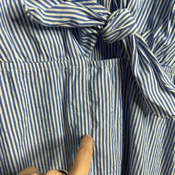 Thakoon- 100% cotton Blue Striped Tie Dress Size 10 - Picture 9 of 10
